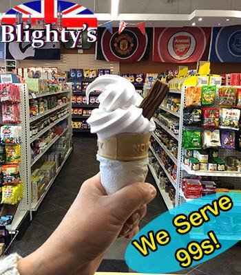 Come try a 99 at Blighty's British Store in Orangeville, Ontario, Canada!