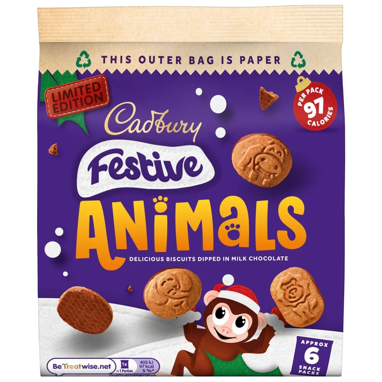 Cadbury Festive Animals Multipack (6 x 19g) - Blighty's British Store