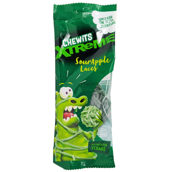 Chewits Xtreme Sour Apple Laces 160g - Blighty's British Store