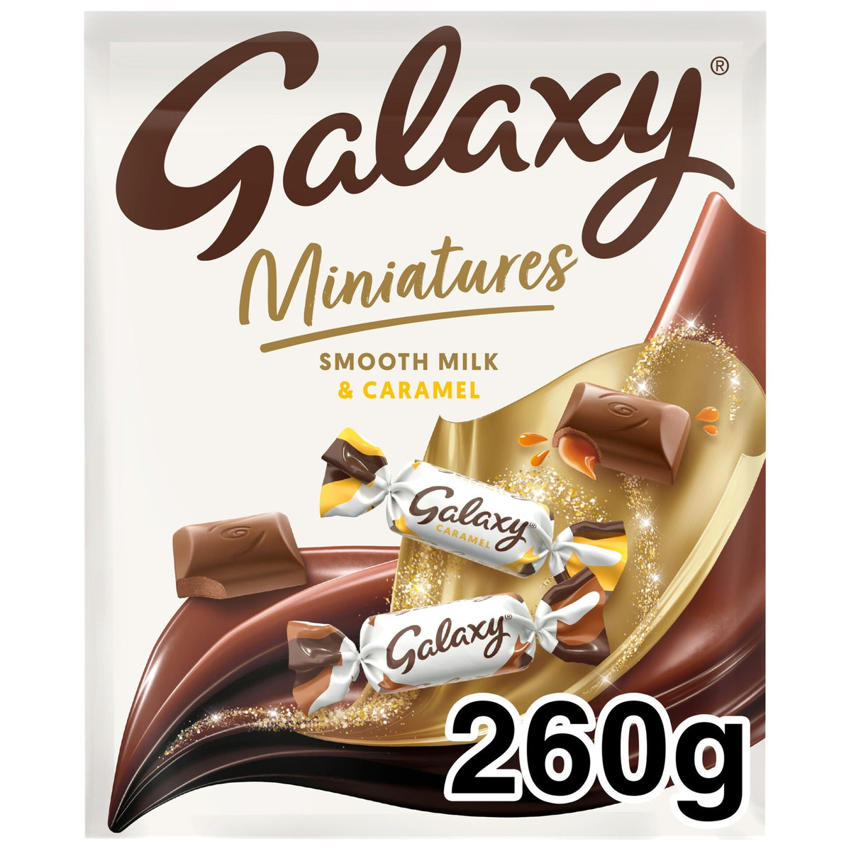 Galaxy Miniatures Smooth Milk & Caramel Pouch 260g - Blighty's British Store
