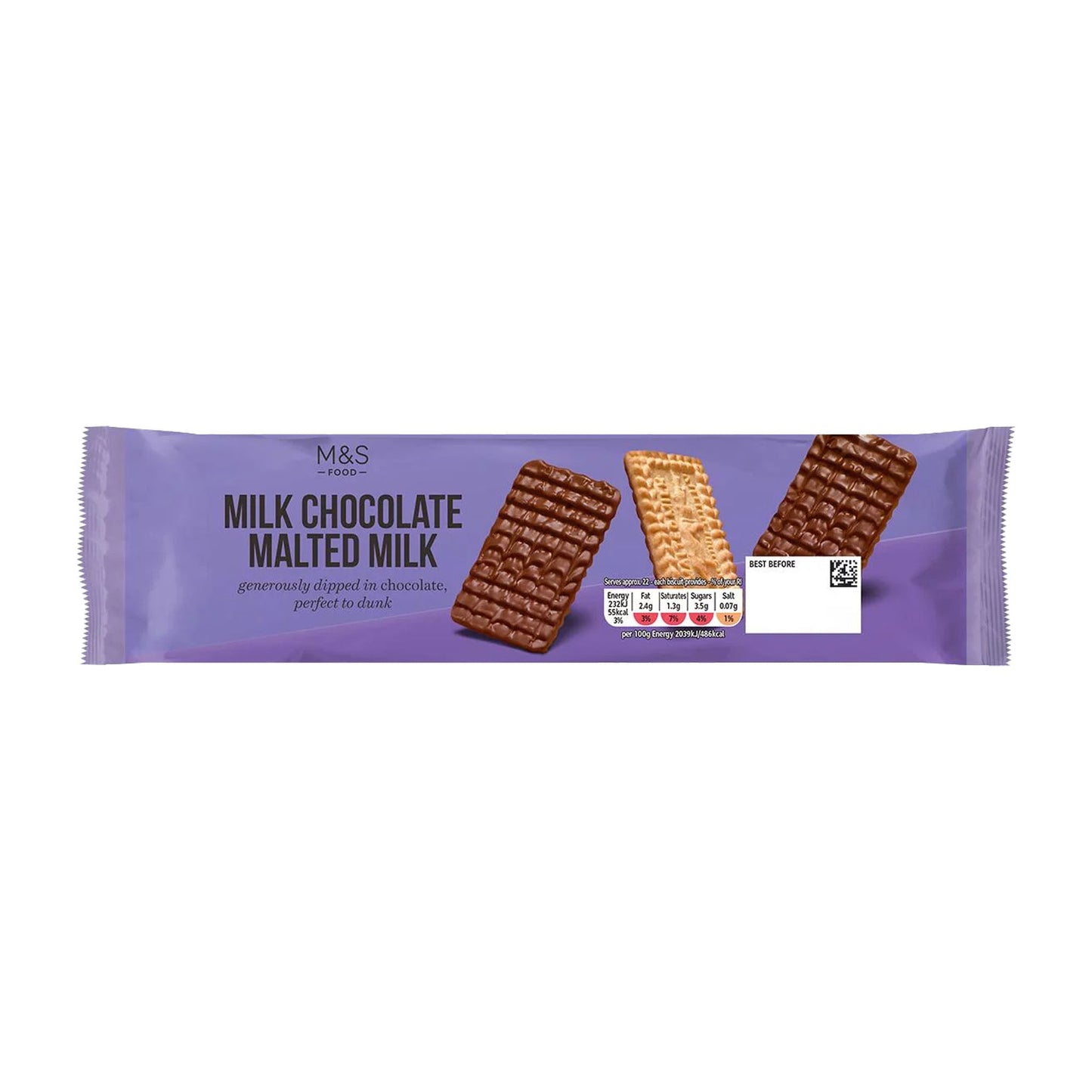 M&S Milk Chocolate Malted Milk Biscuits 250g - Blighty's British Store