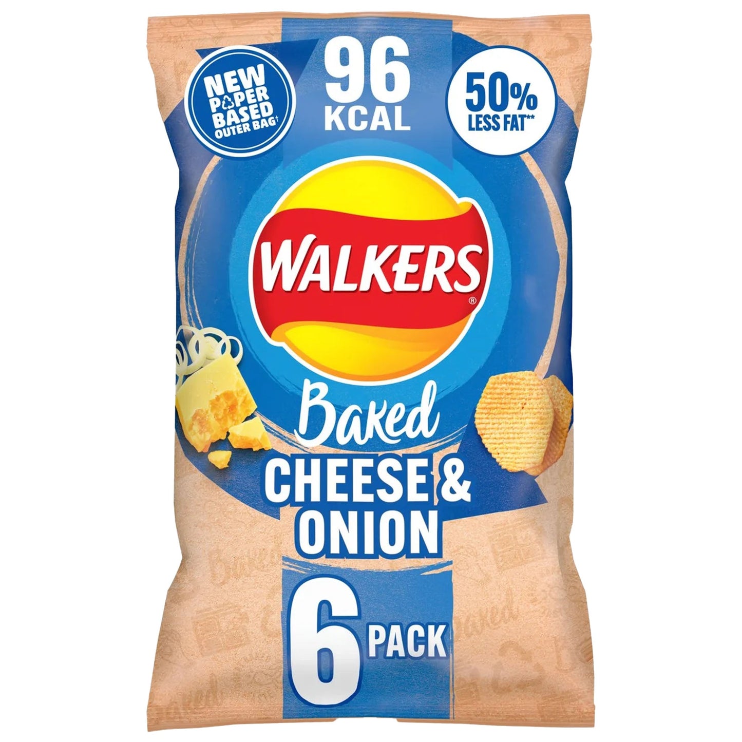 Walker's Oven Baked Cheese & Onion 6 Pack (6 x 22g) - Blighty's British Store