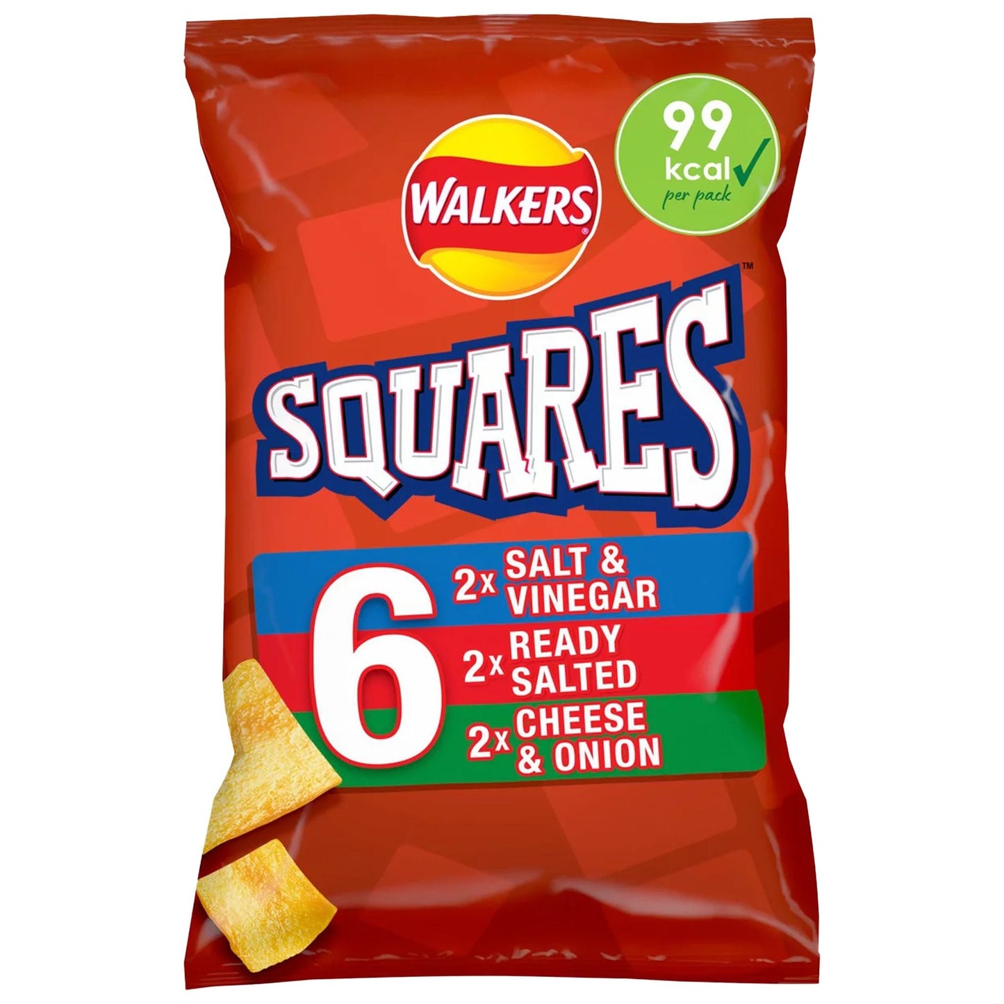 Walker's Squares Variety 6 Pack (6 x 22g) - Blighty's British Store