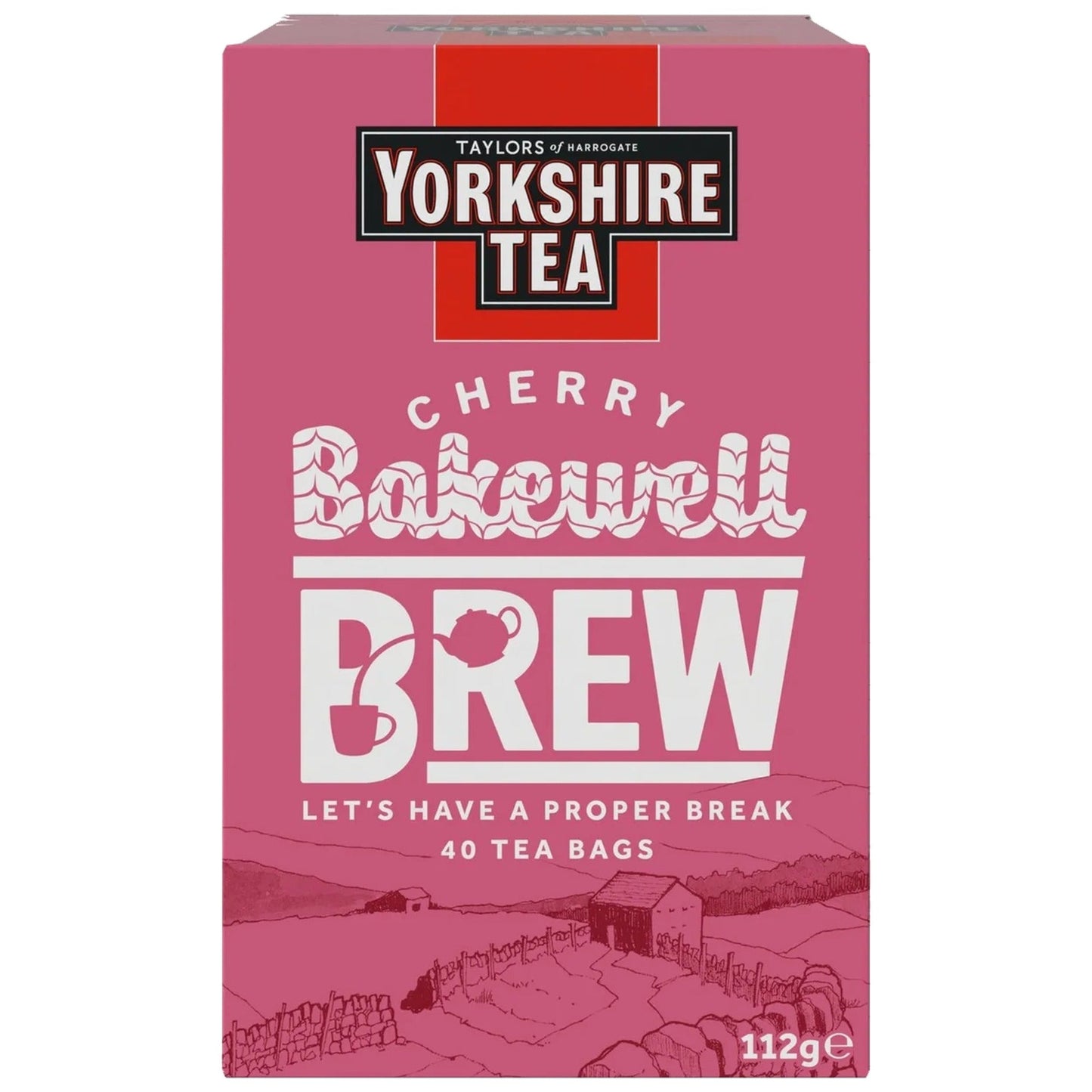 Yorkshire Tea Cherry Bakewell Brew 40 Bags 112g - Blighty's British Store
