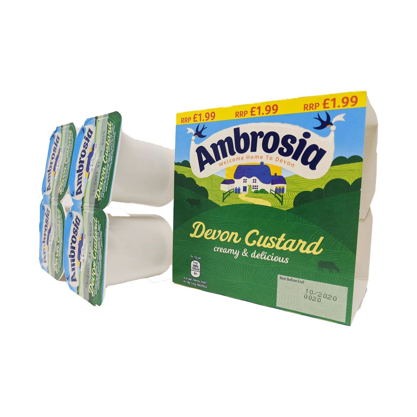 Ambrosia Devon Custard Cups 4 Pack (4 x 125g) - Blighty's British Store