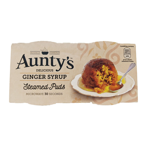 Aunty's Ginger Syrup Steamed Puddings (2 x 95g) - Blighty's British Store
