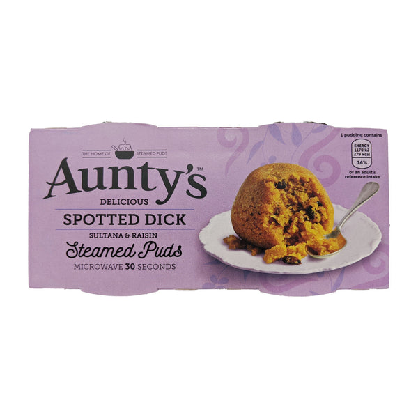 Aunty's Spotted Dick Steamed Puddings (2 x 95g) - Blighty's British Store