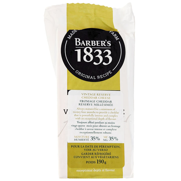 Barber's 1833 Vintage Reserve Cheddar Cheese 190g - Blighty's British Store