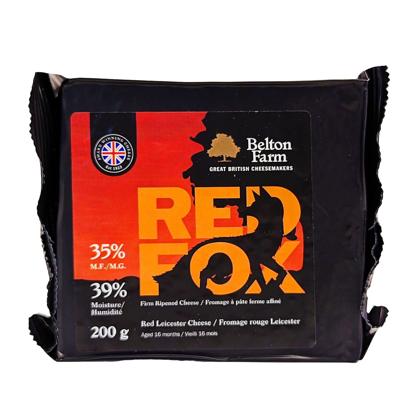 Belton Farm Red Fox Red Leicester Cheese 200g - Blighty's British Store