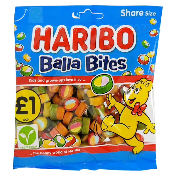 Haribo - Balla Bites - Filled Gummies - Share Size - 140g (UK)