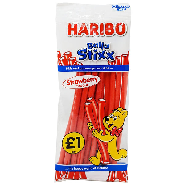 Haribo Balla Stixx Strawberry Flavour 140g - Blighty's British Store