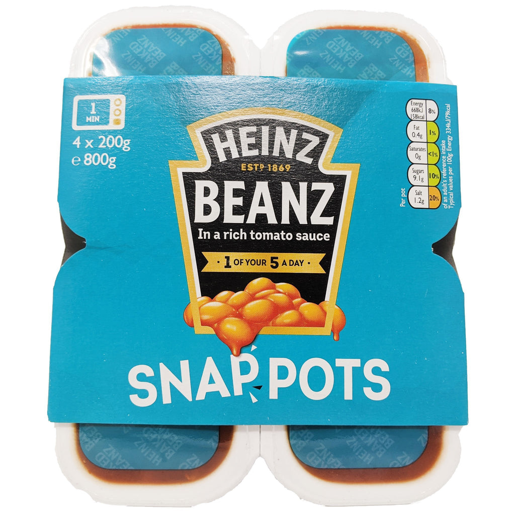 Heinz Beanz Snap Pots 800g (4 x 200g) - Blighty's British Store