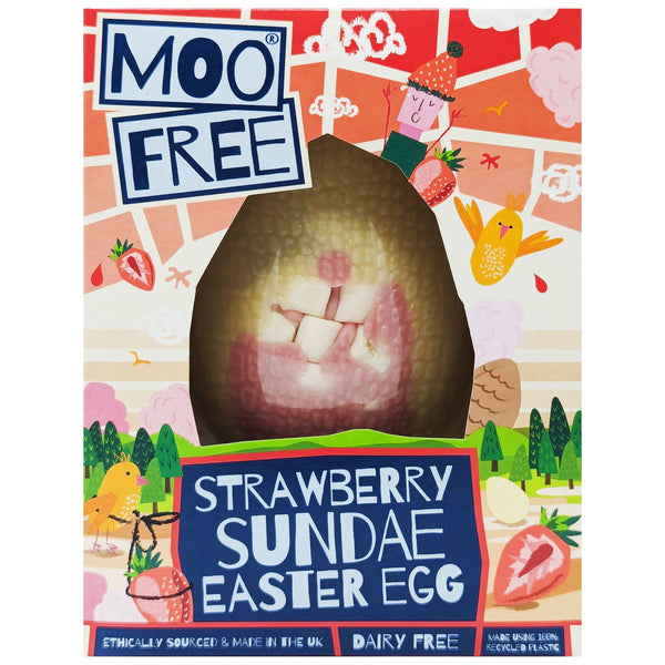 Moo Free Strawberry Sundae Easter Egg 85g - Blighty's British Store