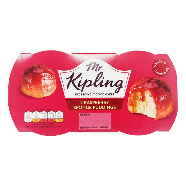 Mr. Kipling 2 Raspberry Sponge Puddings (2 x 95g) - Blighty's British Store