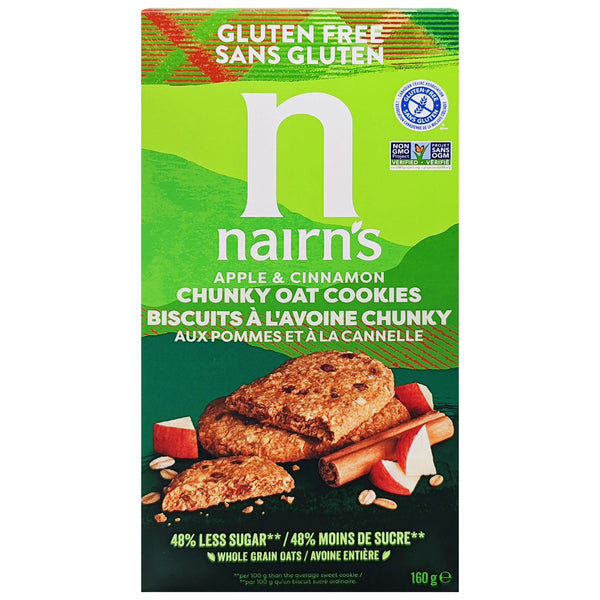 Nairn's Gluten Free Apple & Cinnamon Chunky Oat Cookies 160g - Blighty's British Store