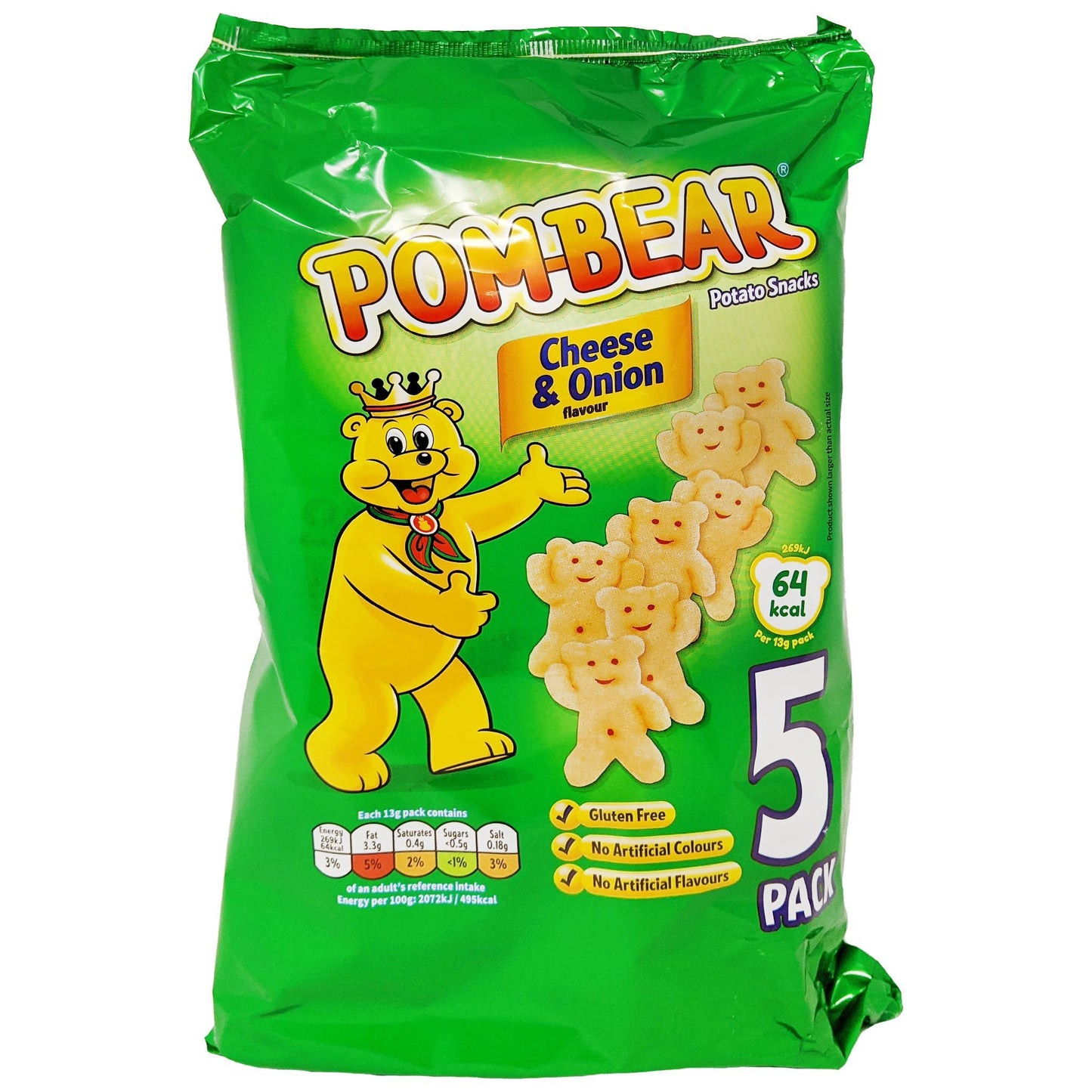 Pom-Bear Cheese & Onion 5 Pack (5 x 13g) - Blighty's British Store