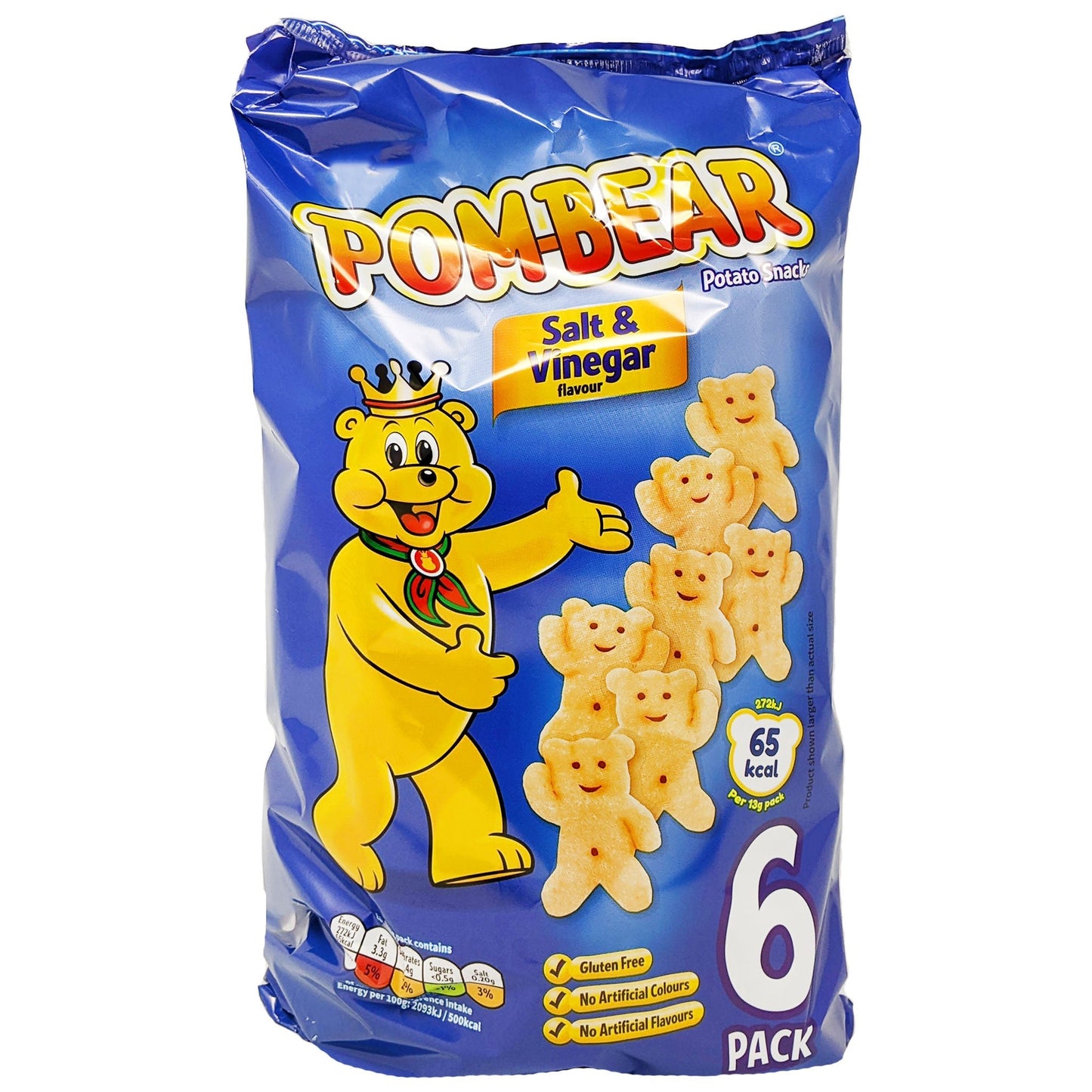 Pom-Bear Salt & Vinegar 6 Pack (6 x 13g) - Blighty's British Store