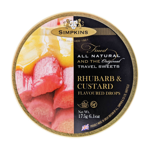Simpkins Rhubarb & Custard Flavoured Drops 175g - Blighty's British Store