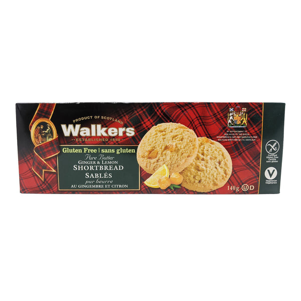 Walker's Gluten Free Ginger & Lemon Shortbread 140g - Blighty's British Store