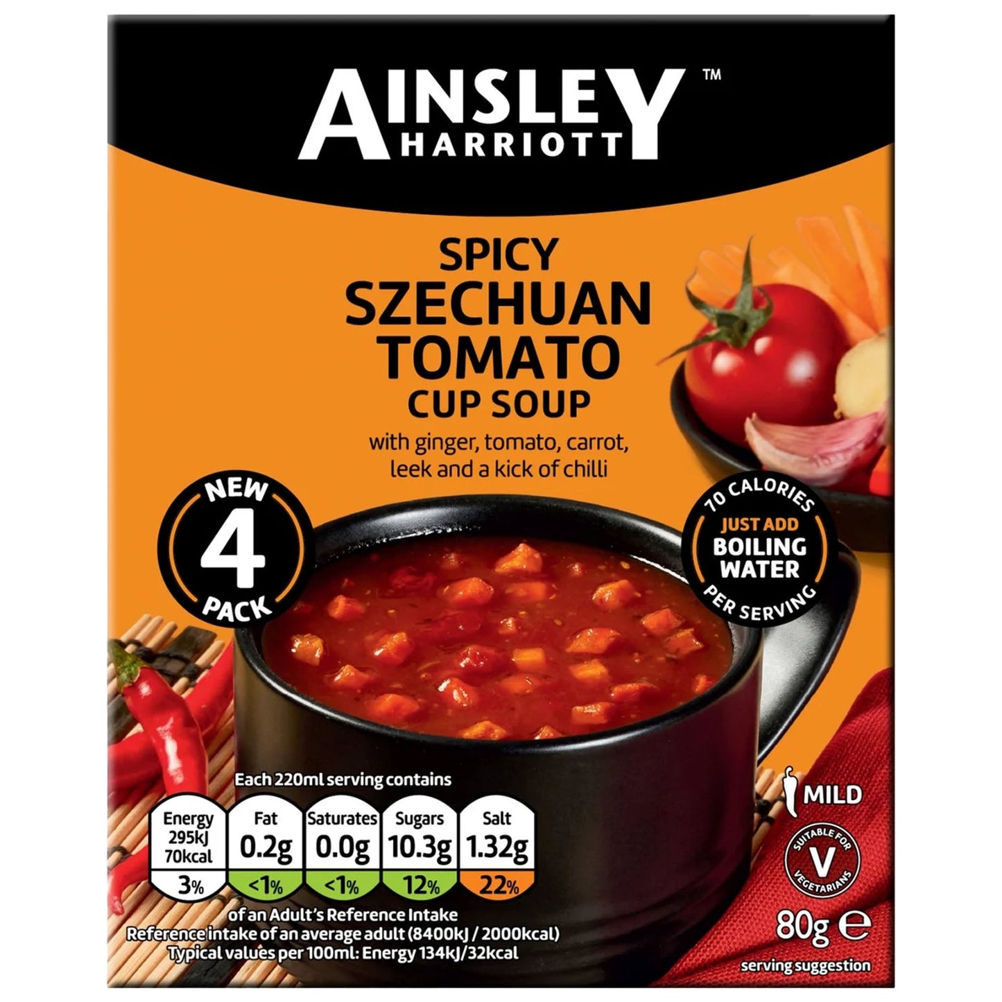 Ainsley Harriott Spicy Szechuan Tomato Cup Soup 80g - Blighty's British Store