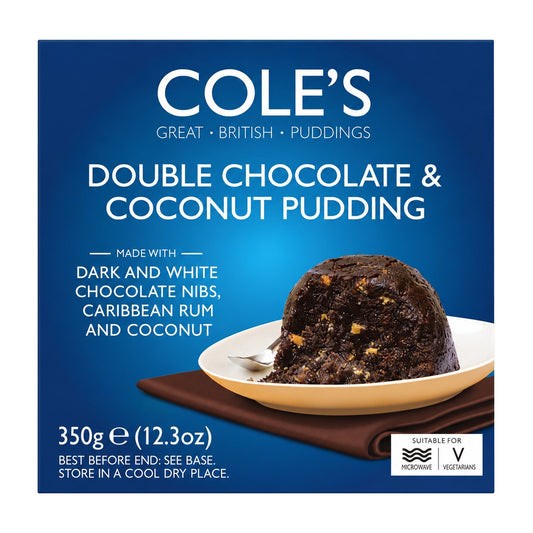Cole's Double Chocolate & Coconut Pudding 350g - Blighty's British Store