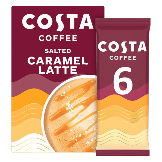 Costa Coffee Salted Caramel Latte Sachets 6 x 17g - Blighty's British Store