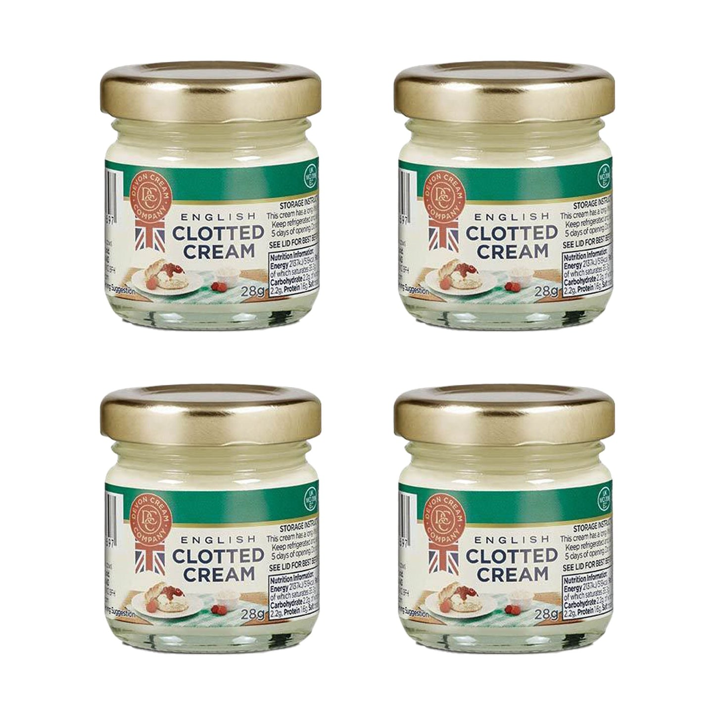 Devon Cream Company English Clotted Cream 4 Pack (4 x 28g) - Blighty's British Store