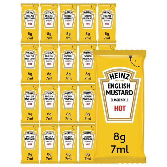 Heinz English Mustard Sachets 20 Pack (20 x 7ml) - Blighty's British Store