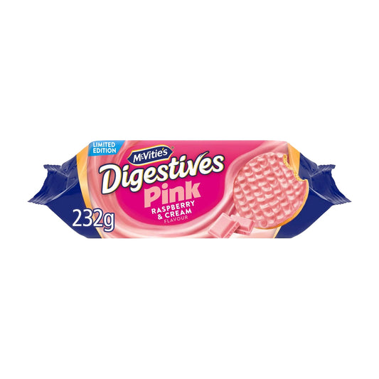 McVitie's Digestives Pink Raspberry & Cream Flavour 232g - Blighty's British Store