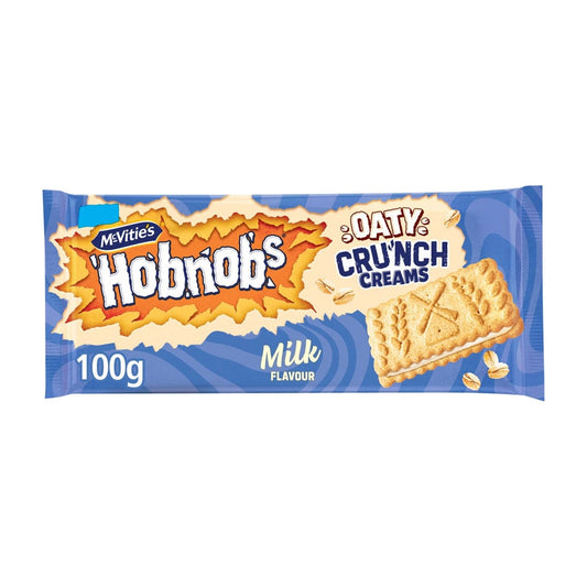 McVitie's Hobnobs Oaty Crunch Creams Milk 100g - Blighty's British Store