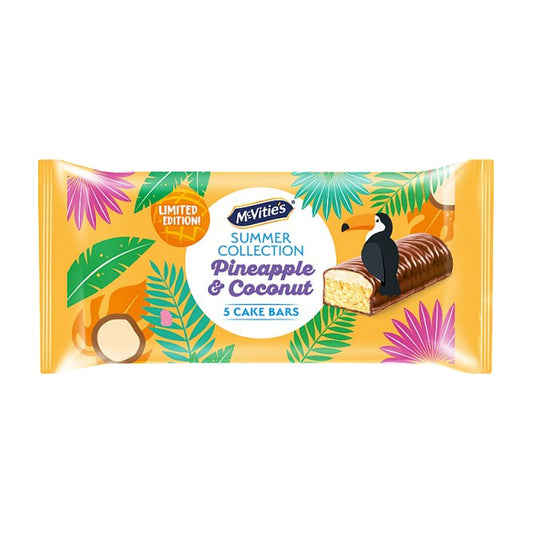McVitie's Summer Collection Pineapple & Coconut Cake Bars 5 Pack (5 x 24.5g) - Blighty's British Store