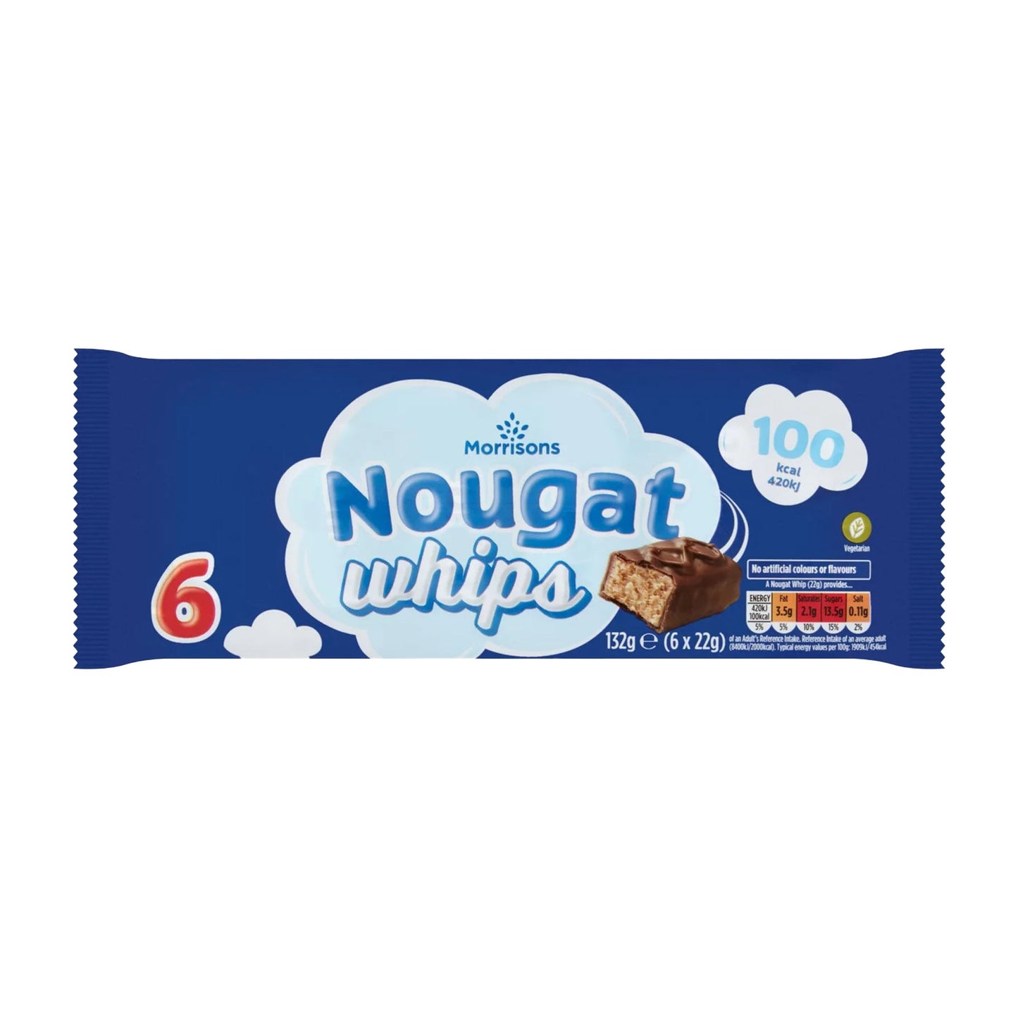 Morrisons Nougat Whips 6 Pack (6 x 22g) - Blighty's British Store