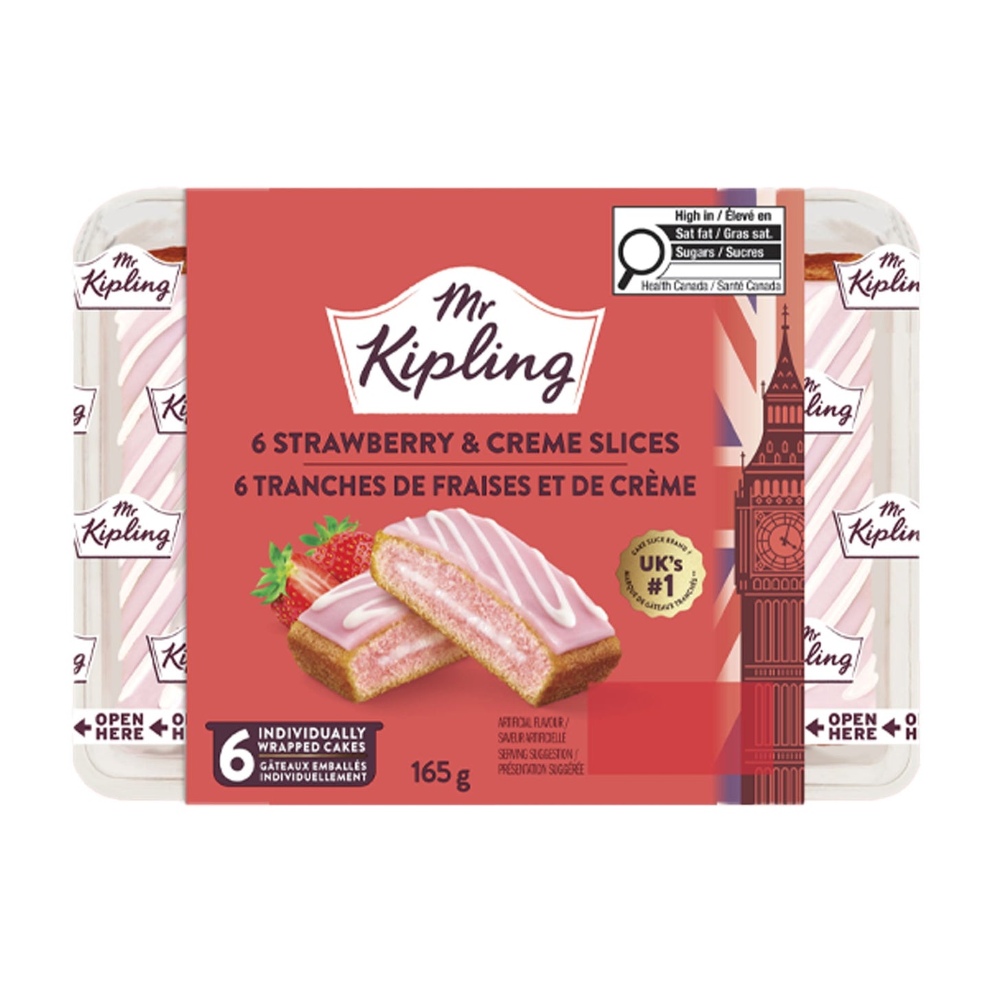 Mr Kipling 6 Strawberry & Creme Slices 165g - Blighty's British Store