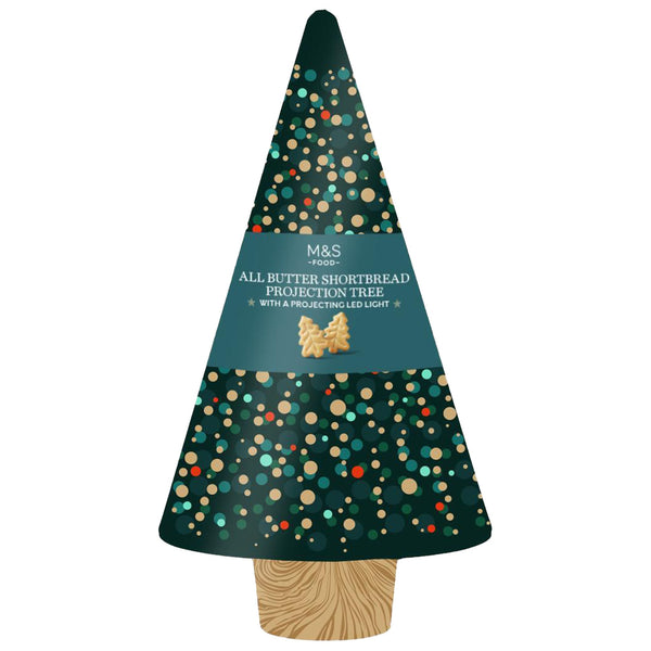 M&S All Butter Shortbread Projection Tree Tin 230g - Blighty's British Store