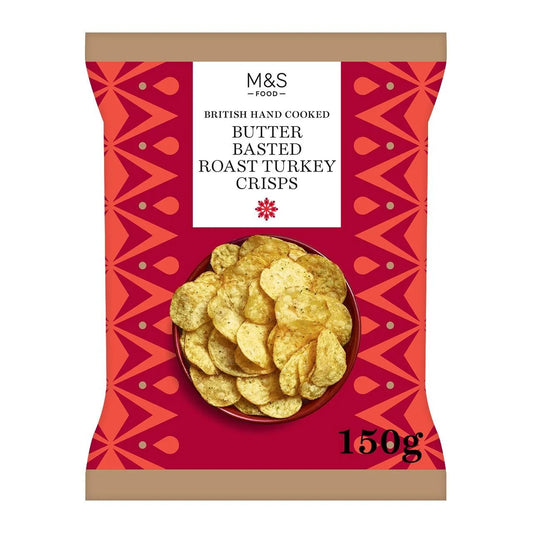 M&S Butter Basted Roast Turkey Crisps 150g - Blighty's British Store