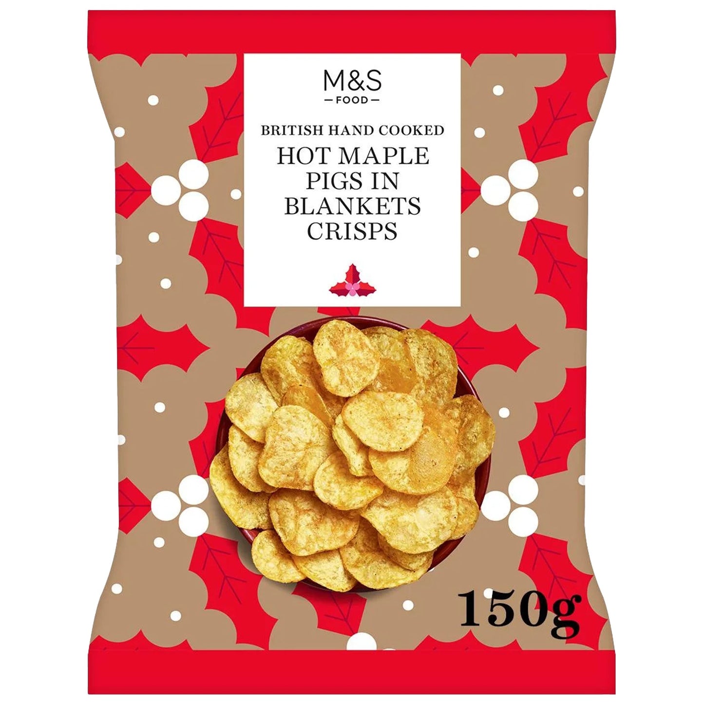M&S Hot Maple Pigs In Blankets Crisps 150g - Blighty's British Store
