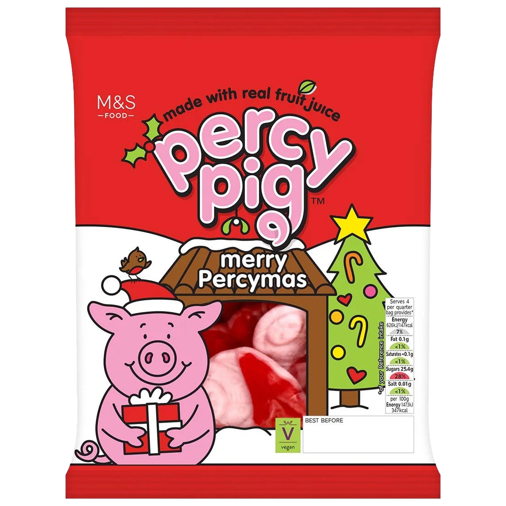 M&S Percy Pig Merry Percymas 170g - Blighty's British Store