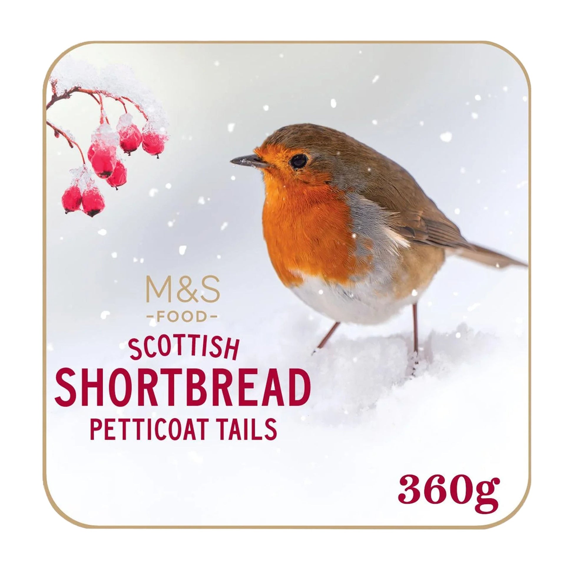 M&S Scottish Shortbread Petticoat Tails Robin Tin 360g - Blighty's British Store