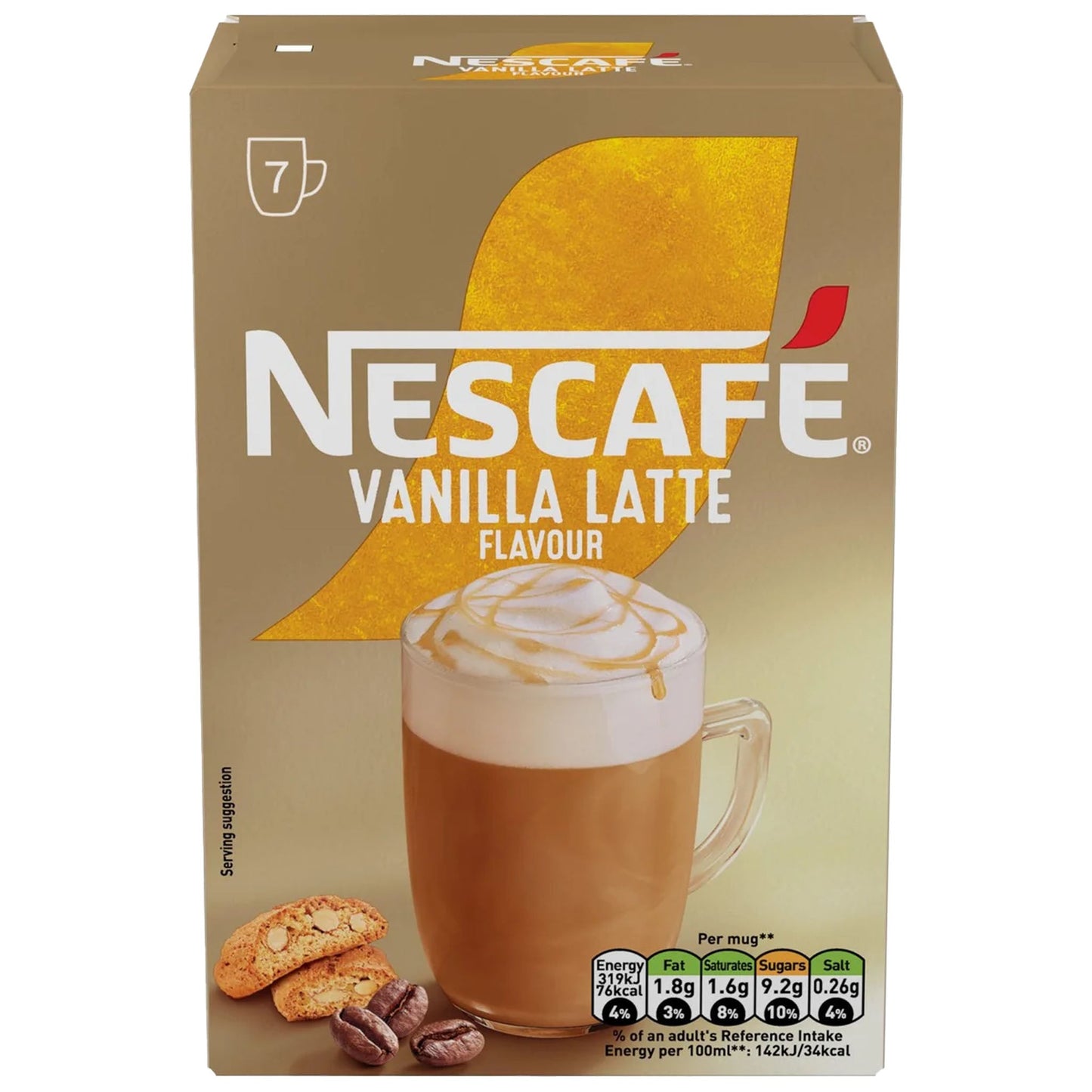 Nescafe Vanilla Latte Flavour 7 Pack 129.5g - Blighty's British Store
