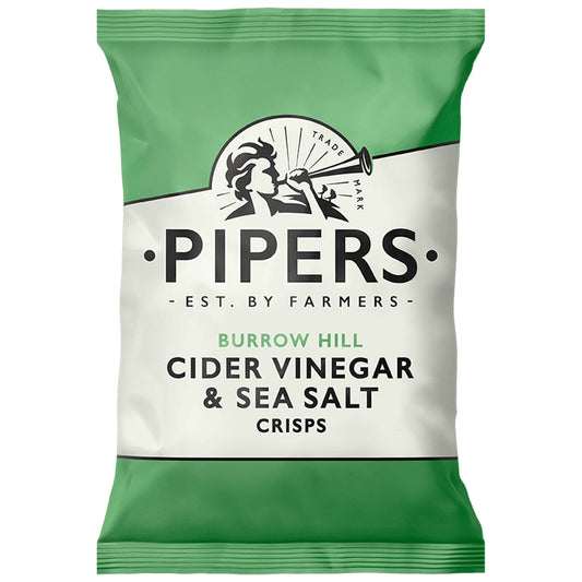 Pipers Burrow Hill Cider Vinegar & Sea Salt Crisps 40g - Blighty's British Store