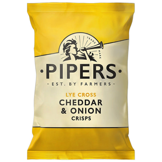 Pipers Lye Cross Cheddar & Onion Crisps 40g - Blighty's British Store