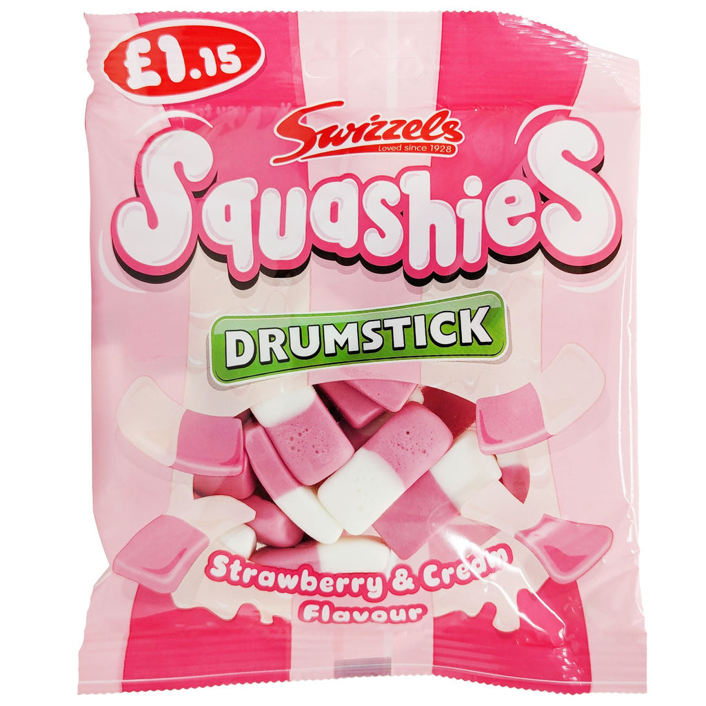 Swizzels Drumstick Squashies Strawberry & Cream Flavour 120g - Blighty's British Store