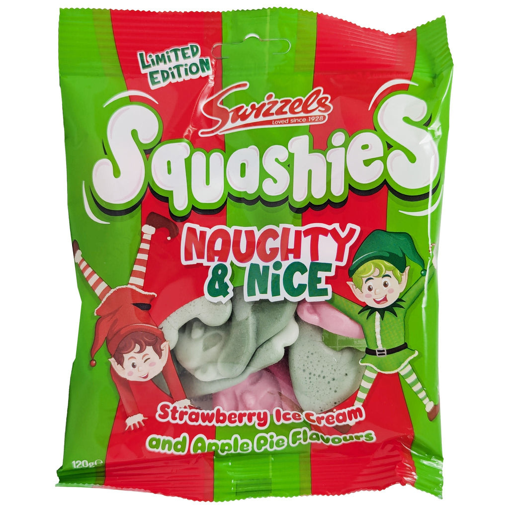 Swizzels Squashies Naughty & Nice Strawberry Ice Cream & Apple Pie 120g - Blighty's British Store