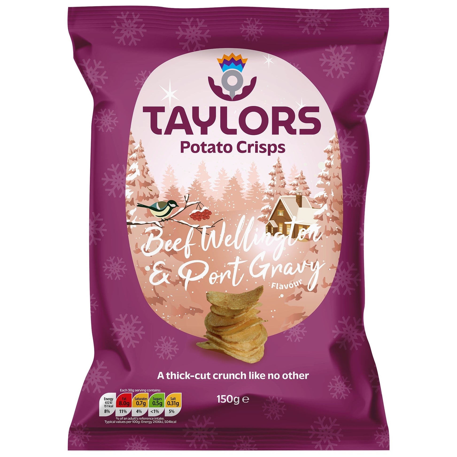 Taylors Beef Wellington & Port Gravy Flavour Crisps 150g - Blighty's British Store