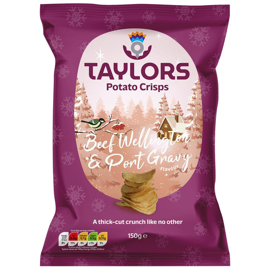 Taylors Beef Wellington & Port Gravy Flavour Crisps 150g - Blighty's British Store