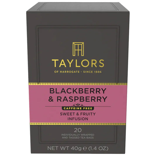 Taylors of Harrogate Blackberry & Raspberry 20 Bags 40g - Blighty's British Store