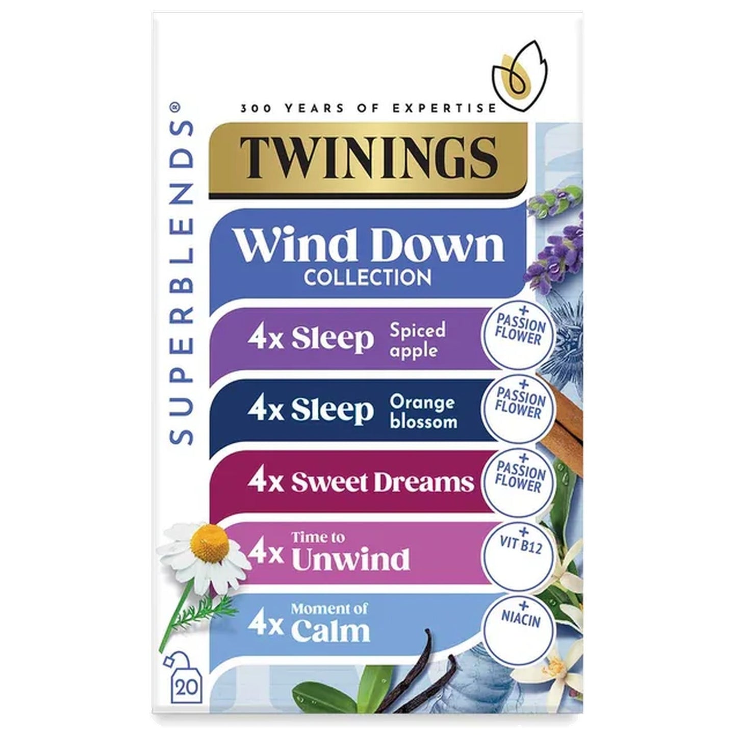 Twinings Superblends Wind Down Collection 20 Bags 40g