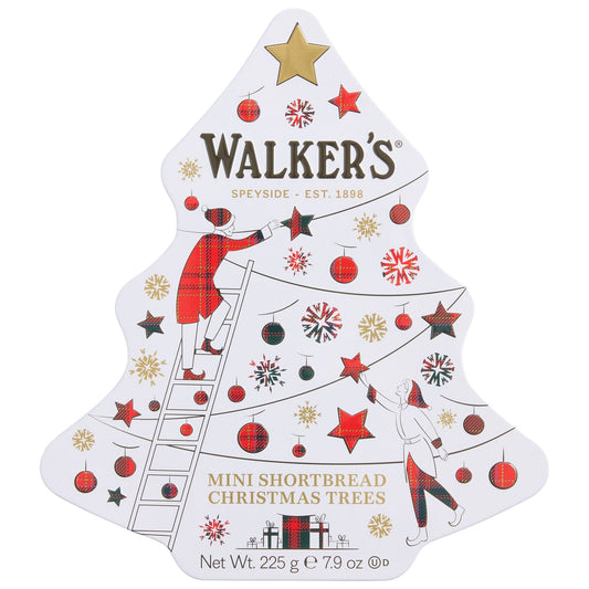 Walker's Mini Shortbread Christmas Trees Tin 225g - Blighty's British Store