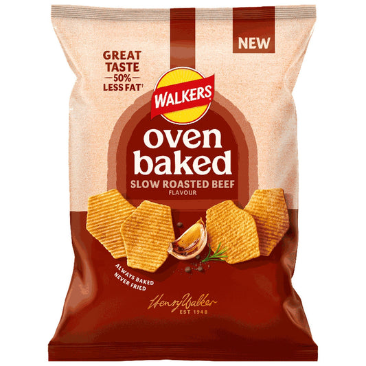 Walkers Oven Baked Slow Roasted Beef Crisps 150g - Blighty's British Store