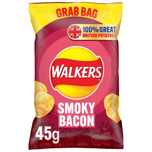 Walker's Smoky Bacon Grab Bag 45g - Blighty's British Store